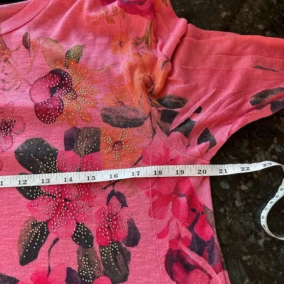 Cactus floral and sparkles midi length dress/tunic. Long sleeve. Fairy. Whimsy. - Picture 11 of 15